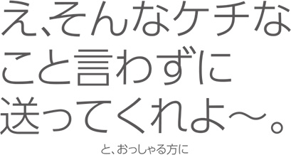 え、そんなケチなこと言わずに送ってくれよ~。と、おっしゃる方に